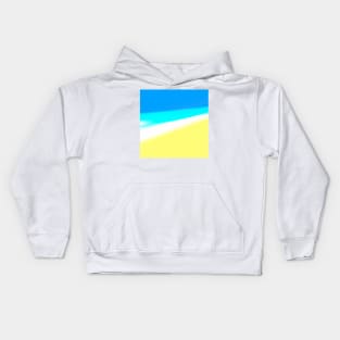 blue yellow white abstract texture art Kids Hoodie